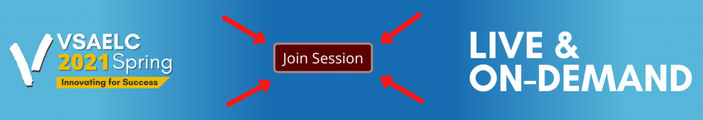 Red button in the middle of the session page banner.