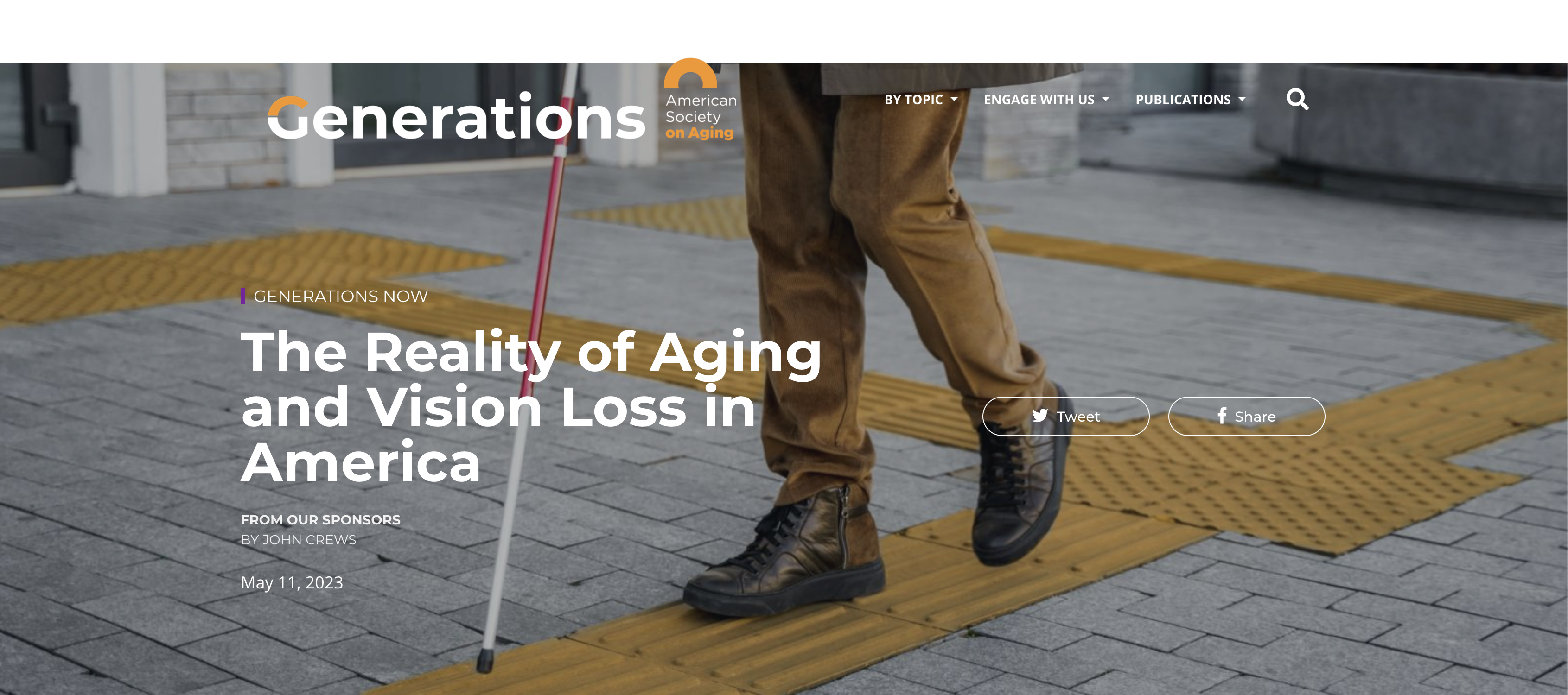 Click to read Article titled The Reality of Aging and Vision Loss in America
