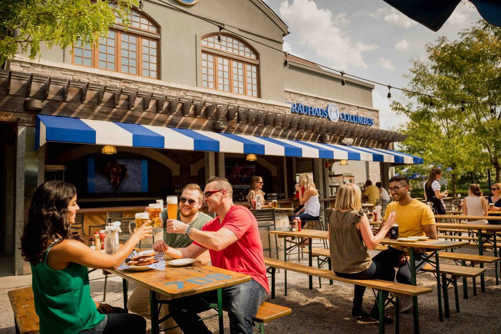 photo of guests at outdoor tables